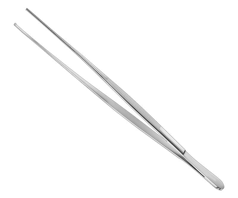 Delicate Surgical Tissue Forceps - 25cm, 1x2 Teeth, Straight