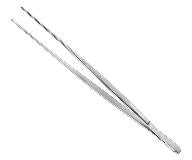 Delicate Surgical Tissue Forceps - 25cm, 1x2 Teeth, Straight