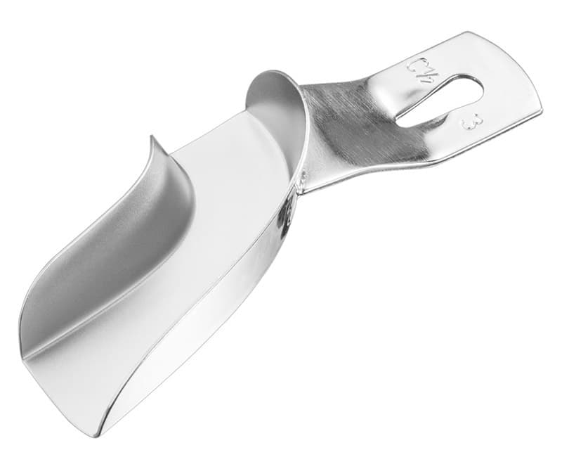 High-Quality Impression Tray - Size 3, Unperforated, Partial 1/2 R