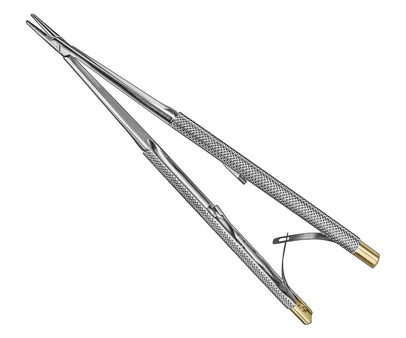 Castroviejo Precision Micro Needle Holder, 16cm, TC - Surgical Instrument