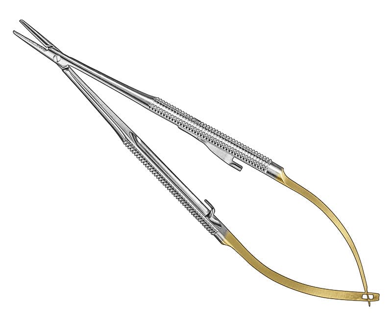 BARRAQUER Micro Needle Holder, 14 cm, Straight, Diamond Coated