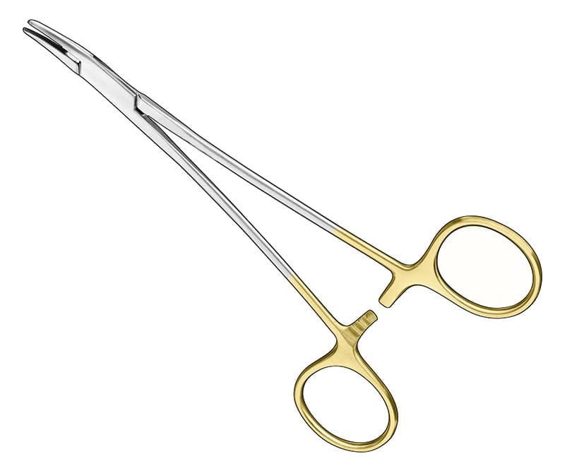 CRILE-WOOD Needle Holder - 15 cm, Curved, TC