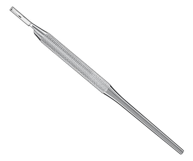 Angled Round Scalpel Handle, 15 cm