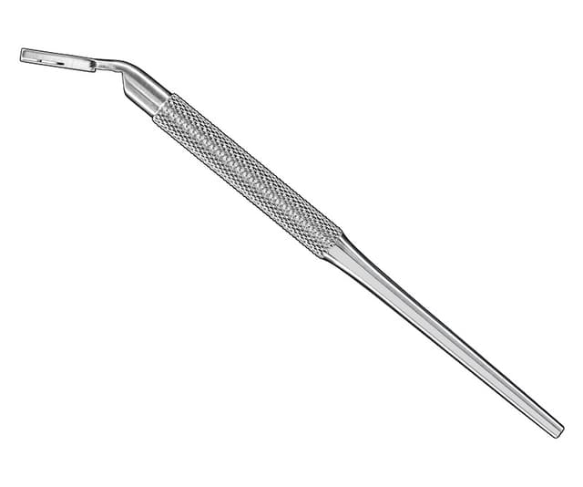 Angled Round Scalpel Handle, 15 cm - 