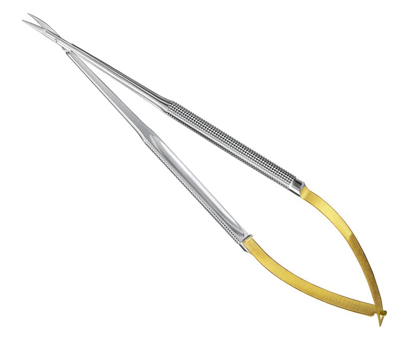 Micro-Spring Handle Scissors, 18cm, Curved Round