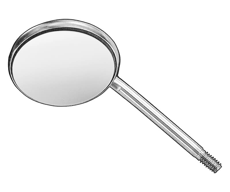 High-Quality Plane Rhodium Mouth Mirrors - Size 3, Pack of 12