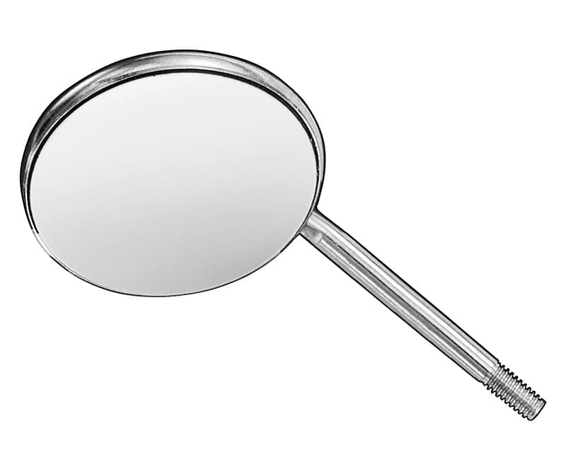 High-Quality Plane Rhodium Mouth Mirrors - Size 5, Pack of 12