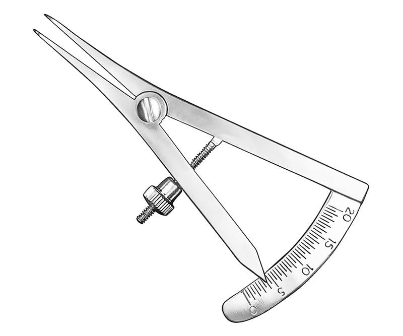 Precision Castroviejo Caliper - 20 mm, Curved