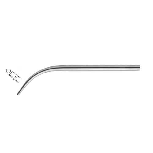 Precision Stainless Steel Suction Tube - 14 cm, 2.5 mm Diameter