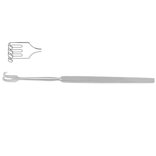 Blunt Wound Retractor with 4 Prongs - Small Curve 16.5 cm