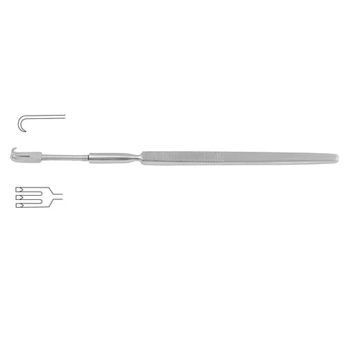 Flexible Wound Retractor with 3 Sharp Prongs, 16 cm