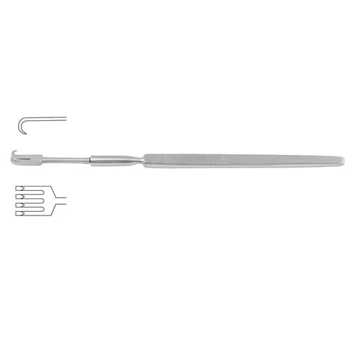 Flexible Wound Retractor with 4 Sharp Prongs - 16 cm (6 1/4 inch)