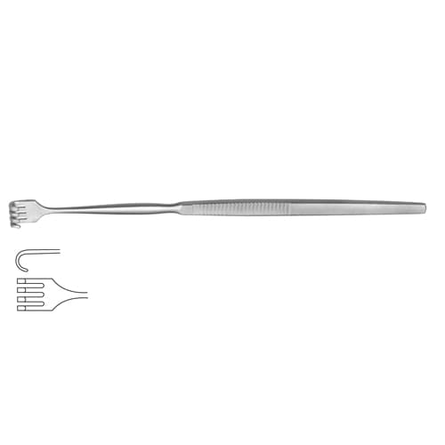 Wound Retractor with 4 Blunt Prongs - 16.5 cm