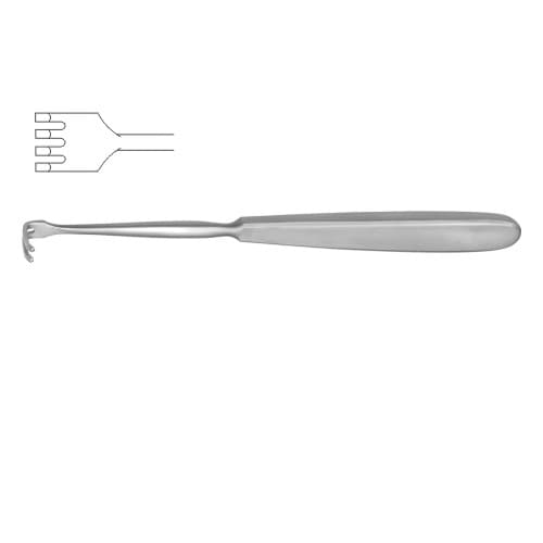 Klapp Retractor with 4 Blunt Prongs, 17.5 cm