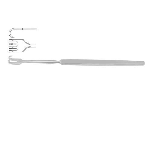 Stainless Steel Retractor with 4 Sharp Prongs - 16.5 cm (6 1/2 inches)