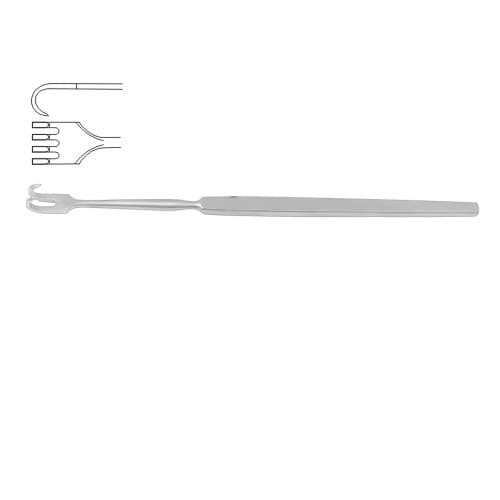 Stainless Steel Retractor with 4 Blunt Prongs - 16.5 cm (6 1/2 inches)