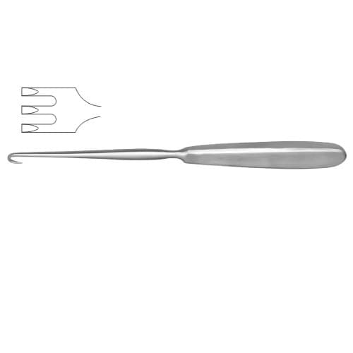 Volkmann Retractor with 3 Sharp Prongs - Hollow Handle, 21.5 cm (8 1/2 Inch)