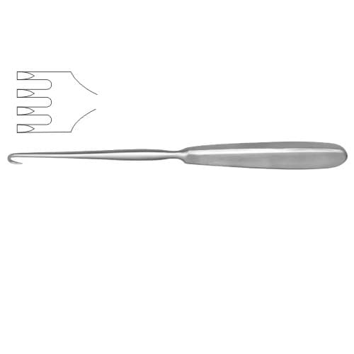 Volkmann Sharp Prongs Retractor - Hollow Handle, 4 Prongs, 21.5 cm (8 1/2 Inches)