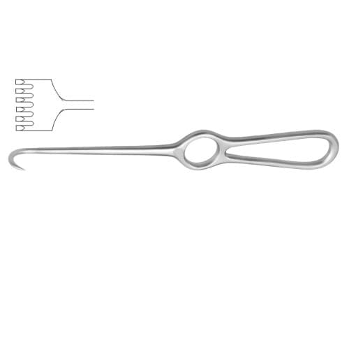 Volkmann Retractor with 6 Blunt Prongs - Hollow Handle, 21.5 cm (8 1/2 inches)