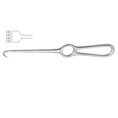 Volkmann Retractor - 4 Sharp Prongs, 22 cm (8 3/4 inches)