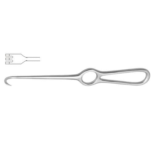 Volkmann Retractor with 3 Blunt Prongs, 22 cm - 8 3/4 inch