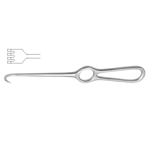 Volkmann Retractor with 4 Blunt Prongs - 22 cm