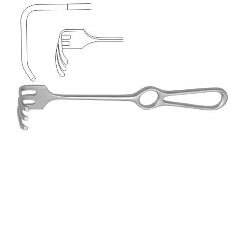 Ollier 4-Prong Blunt Retractor | 23 cm - Stainless Steel