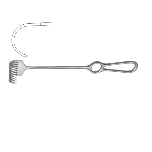 Koerte Retractor - 8 Blunt Prongs, 24.5 cm Length
