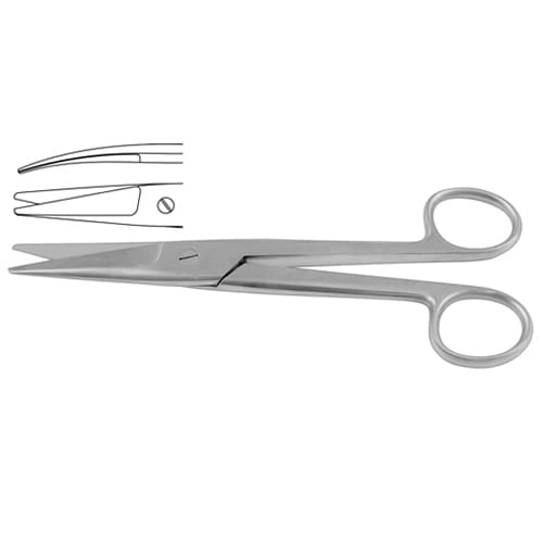 Mayo-Noble Gynecological Scissors - Curved, 16.5 cm (6.5 inches)