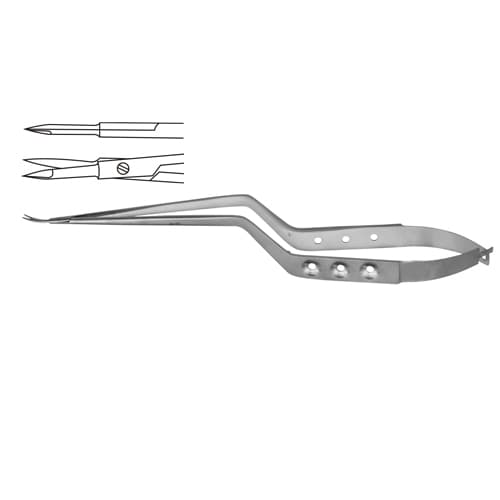 Ergonomic Micro Scissor - Straight, Bayonet Shaped, 23 cm