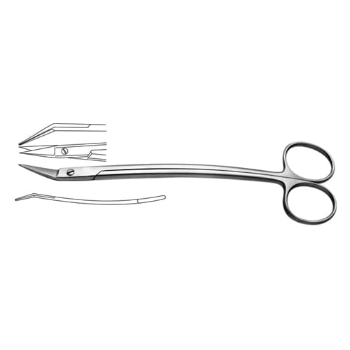 Dean Angled Tonsil Scissors with Toothed Blades