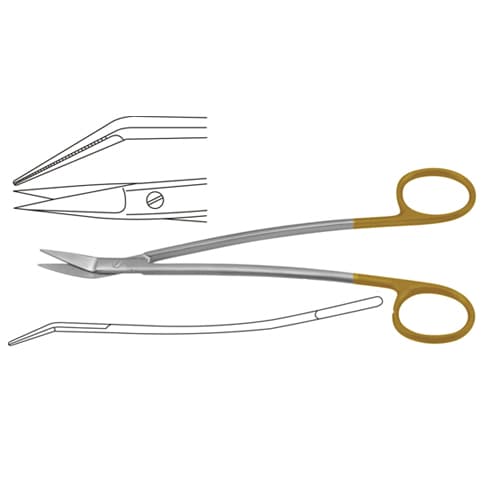 UltraCut™ TC Dean Gum Scissors with One Toothed Cutting Edge, 17.5 cm