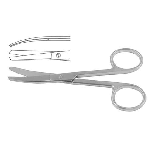 Precision Surgical Operating Scissors - Curved, Blunt/Blunt, 18.5 cm (7 1/4 inches)