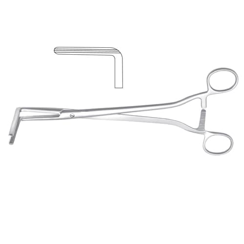 Wertheim Atraumatic Vaginal Clamp - Right Angled, 25 cm (9 3/4 inches)