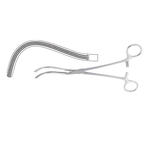 Atrauma Kidney Pedicle Clamp - Guyon, 23 cm Curved, Stainless Steel