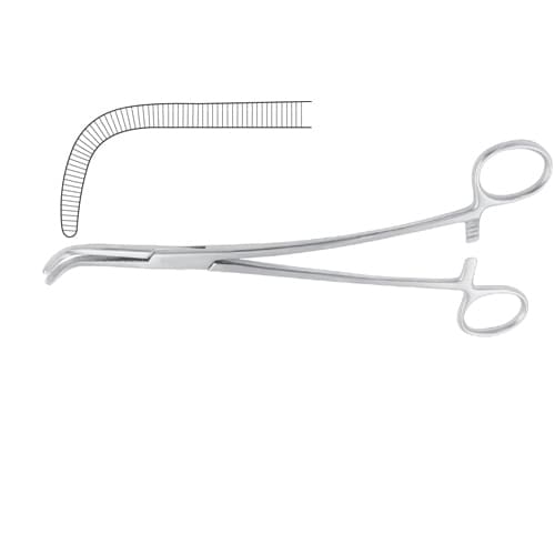 Premium Gray Curved Dissecting and Ligature Forceps - 22 cm