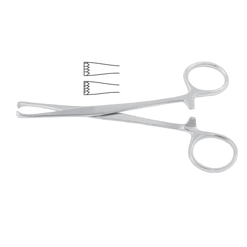 Tuffier Hemostatic Forceps - 12.5 cm, 4x5 Teeth Stainless Steel