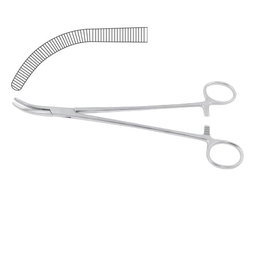 Wertheim Hysterectomy Forceps - Curved 26 cm, Stainless Steel