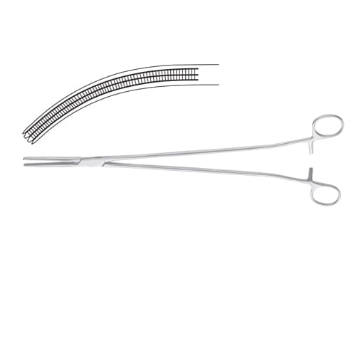 Kieback Curved Hysterectomy Forceps, 25 cm (9 3/4 inch)