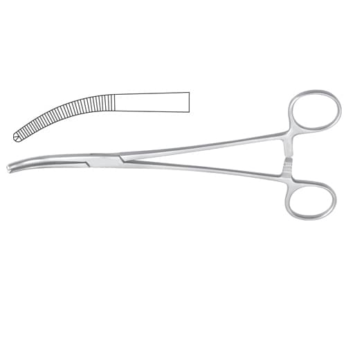 Mikulicz Peritoneum Forceps - Curved with 1x2 Teeth, 20.5 cm (8 inches) - Stainless Steel