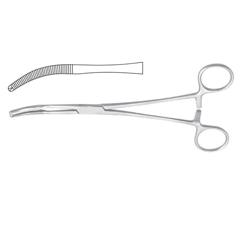 Mikulicz Peritoneum Forceps - Curved, 18.5 cm with 1 x 2 Teeth