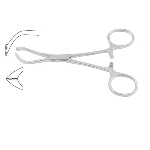 Lorna Fine Serrated Towel Clamp with Wide Jaw - 9.5 cm (3 3/4 Inches)
