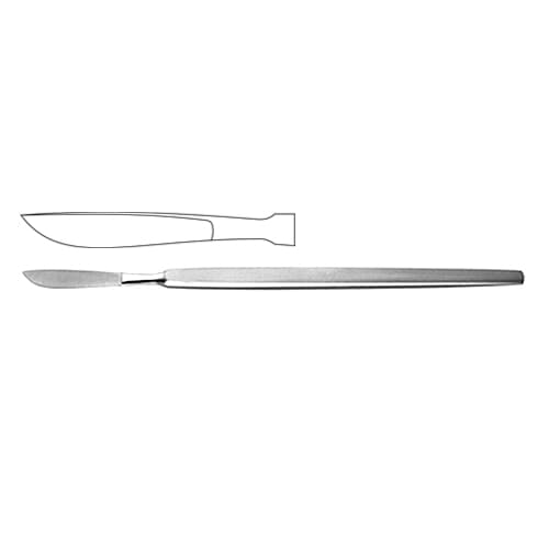 Dieffenbach Dissecting and Operating Knife with Metal Handle - 17 cm (6 3/4")
