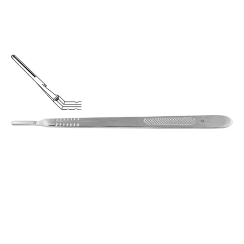 Scalpel Handle No. 4L - Solid, Angled, 21 cm (8 1/4 inch)