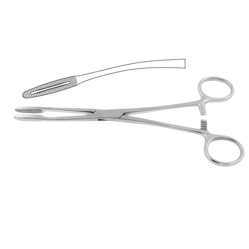 Curved Gross-Maier Dressing Forceps with Ratchet, 20 cm - 8" Stainless Steel