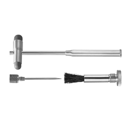 Buck Percussion Hammer with Needle and Brush, 18.5 cm - Stainless Steel & Rubber