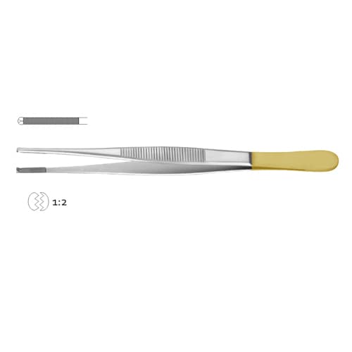 UltraGrip™ TC Oehler Dissecting Forceps with 1 x 2 Teeth - 25 cm (9 3/4 inch)