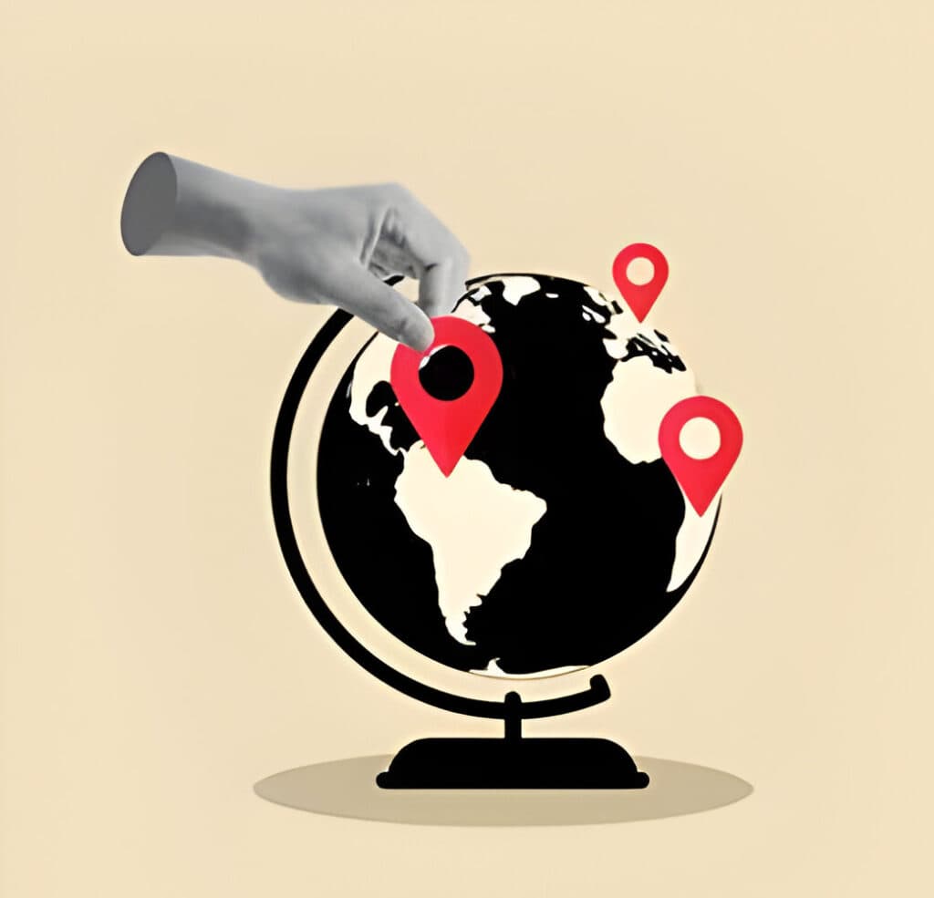 Global reach — Map with location markers