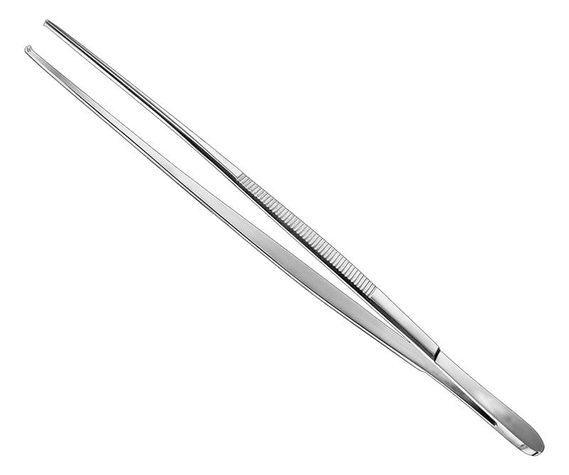 Premium Tissue Forceps - 25cm, Straight, 1x2 Teeth