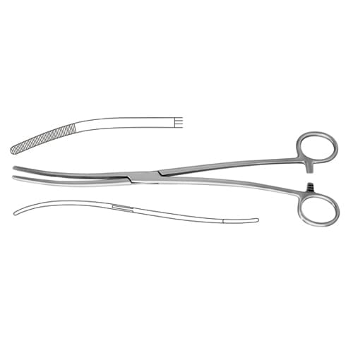 Bozemann Curved Sponge Holding Forceps - 26 cm (10 1/4") Stainless Steel